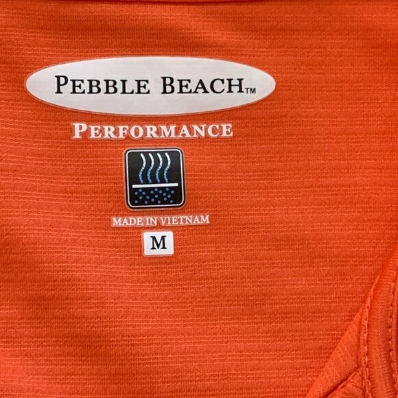 Pebble Beach Performance Womens Golf Polo Shirt Sz M Orange #90A - Picture 7 of 9